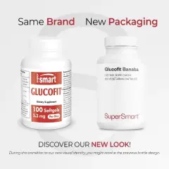 SuperSmart Glucofit 5.3mg per Day - Patented 18% Corosolic Acid Banaba Leaf Extract Supplement | Non-GMO & Gluten Free - 100 Softgels