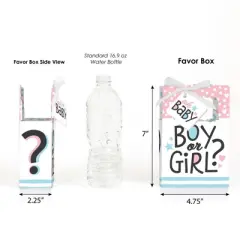 Big Dot of Happiness Baby Gender Reveal - Team Boy or Girl Party Favor Boxes - Set of 12