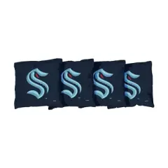 NHL Seattle Kraken Corn-Filled Cornhole Bags Navy Blue - 4pk