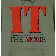 It 1990 Movie Classic Logo Long Sleeve Olive Men's Hooded Sweatshirt