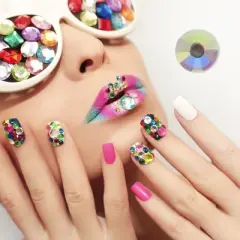 Unique Bargains Flat Bottom Style Rhinestone Nail Supplies 2PCS