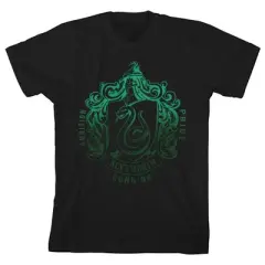 Harry Potter Slytherin Black Graphic Tee Toddler Boy to Youth Boy