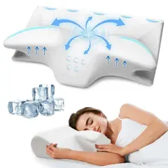 Hyleory Memory Foam Pillow with Arm Rest for Side Sleepers, Ergonomic Support for Neck and Shoulder Relief, Cooling Cover