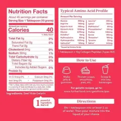 Further Food Gelatin Supplement Powder - Unflavored - 15.87oz