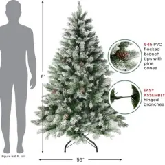 Northlight Medium Flocked Angel Pine Artificial Christmas Tree - 6' - Unlit