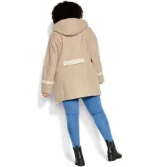 Women's Plus Size Cindy Faux Wool Coat - chocolate | AVENUE