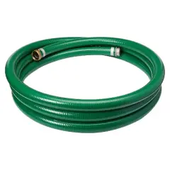 Apache 98128010 1.5" Diameter 20' Long PVC Flexible Style G Pool Sump-Pump Garden Suction/Discharge Hose w/ Aluminum Pin Lug Fittings, Green (2 Pack)