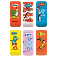 Fun Book Characters Meet Classic Erasers! Beveled Erasers with Designs (12 Pack)
