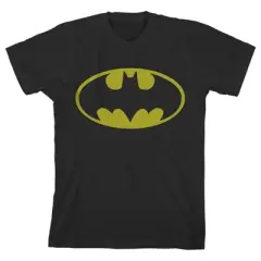Batman Classic Logo Black T-shirt Toddler Boy to Youth Boy