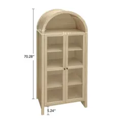 Kumasinova Arch Pantry Cabinet with Adjustable Shelves,Farmhouse Kitchen Storage Cabinet with Doors/Drawers,Versatile Display Cabinet for Dining Room