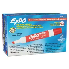 EXPO Low Odor Dry Erase Marker Chisel Tip Red Dozen 80002