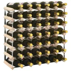 vidaXL Modern Wooden Wine Rack | High-End 42 Bottle Storage | Durable Solid Pinewood Construction | Rustic Wine Display Stand | Easy Assembly Included