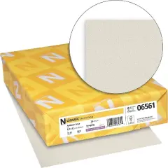 Neenah Paper Classic 8 1/2" x 11" 24 lbs. Laid Writing Imaging Paper Antique Gray 500/Ream 06561