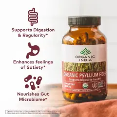 Organic India Whole Husk Psyllium Digestive Caplets - 180ct