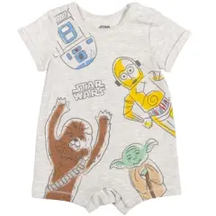 Star Wars Chewbacca R2-D2 C-3PO droids Romper and Sunhat Chewbacca, R2-D2, C-3Po, Yoda 