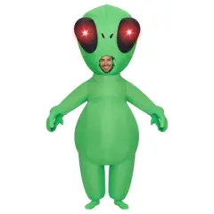 Joyfy Adults Inflatable Halloween Costumes with Light Up Eyes, Full Body Alien Blow Up Costumes Halloween Costume Cosplay Alien