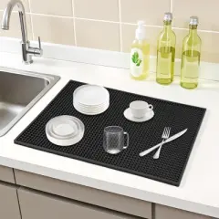 REGALWOVEN Silicone Dish Drying Mat for Kitchen Counter, Heat Resistant Silicone Mat 1 Pc