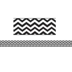 Ashley Productions&reg; Magnetic Magi-Strips, Black Chevron, 12 Feet Per Pack, 6 Packs