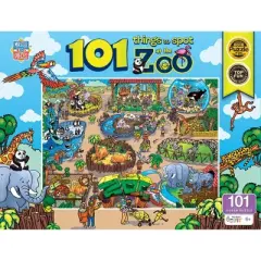 MasterPieces 100 Piece Kids Jigsaw Puzzle - 101 Things to Spot At the Zoo