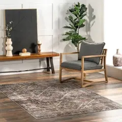 Nuloom Zofia Vintage Persian Pet Friendly Machine Washable Area Rug, 4' x 6', Dark Red