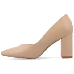 Journee Collection Women's Simonne SuperNatural Shades Block Heel Pointed Toe Pumps