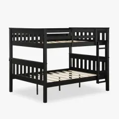 Full Over Full Petty Wood Bunk Bed with USB Port - Room & Joy