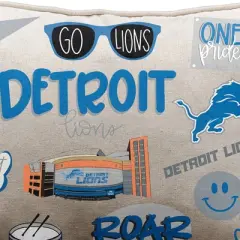 NFL Detroit Lions Loco Fan Canvas Decor Throw Pillow