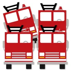 Big Dot of Happiness Fired Up Fire Truck - Decorations DIY Firefighter Firetruck Baby Shower or Birthday Party Essentials - Set of 20