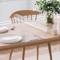 VEVOR Plastic Table Cover, 42 x 60 Inch 2.0 mm Thick Clear Table Protector, Rectangle PVC Desk Mat, Waterproof & Easy Cleaning, Transparent