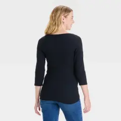 3/4 Sleeve Boat Neck Maternity T-Shirt - Isabel Maternity by Ingrid & Isabel&trade;