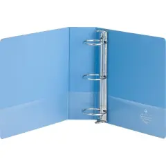 Business Source View Binder Round Ring 3" Cap Letter-size Light Blue 19752