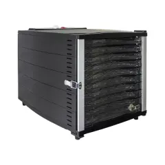 CHARD - 10 Tray Dehydrator: 800W Food Preserver, White, Plastic, 9.02 sq ft Drying Area, Spot Clean, 1-Year Warranty