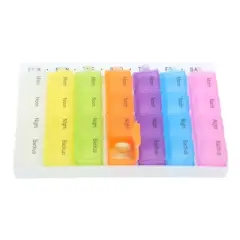 Unique Bargains 28 Grid Removable Flap Pill Case 1 Pc