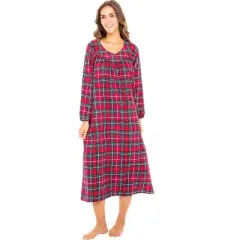 Women's Cotton Flannel Nightgown, Long Soft Sleep Dress