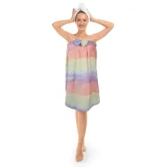 Unique Bargains Women's Bowknot Decor Bath Wrap Towel Multicolor 31.9" Length 1 Pc