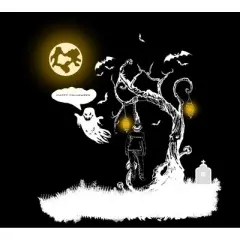 Junior's Design By Humans Happy Halloween By Gheofast T-Shirt
