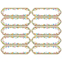 Ashley Productions Magnetic Die-Cut Large Nameplates & Labels, Confetti, 10 Per Pack, 6 Packs