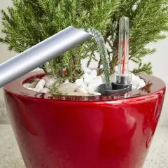 Syemin Planters Smart Self-watering Planter Pot for Indoor and Outdoor Round Cone, Garden Decor, Decorative Plant Pots, Balcony, Red 3"*11"*11"