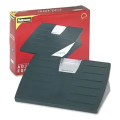 Fellowes Adjustable Locking Footrest w/Microban 17 1/2 x 13 1/8 x 5 5/8 Black/Silver 8035001