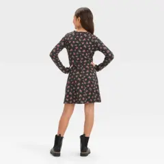 Girls' Long Sleeve Seam Front Fitted Dress - art class&trade;