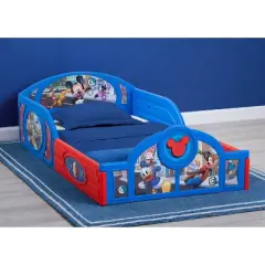 Disney Mouse Plastic Sleep and Play Toddler Bed with Attached Guardrails - Delta Children