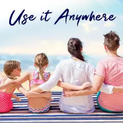 SCUDDLES SCPRZIP Extra-Large Picnic Blanket, 3-Layer Waterproof Outdoor Mat with Carry Strap and Storage Pocket, Ideal for Beach, Camping & Hiking