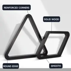 GSE Deluxe Heavy Duty Solid Wood 8-Ball Triangle and 9-Ball Diamond Ball Racks for 2-1/4" Pool Balls