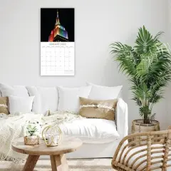 2026 Square Wall Calendar, Rainbows, 16-Month Arts & Antiques Theme with 180 Reminder Stickers (12x12 In)