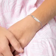 Girl's Heart Cutout Link ID Bracelet Sterling Silver - In Season Jewelry