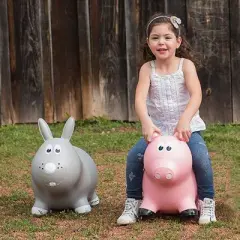 Farm Hoppers Inflatable Bouncing Grey Rabbit