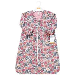 Hudson Baby Girls Long Sleeve Plush Faux Fur Sleeping Bag, Wearable Blanket, Pink Blue Pretty Floral