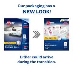 Avery Clean Edge Printable Business Cards with Sure Feed Technology, 2" x 3.5", White, 1,000 Blank Cards for Inkjet Printers (08870)