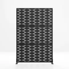 47-inches W x 72-inches H Black Galvanized Sheet Screen Outdoor and lndoor Divider for Balcony Patio Garden Room Divider (Brick)