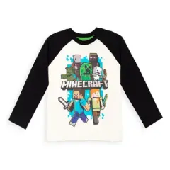 Minecraft Mobs Creeper  2 Pack Long Sleeve Graphic T-Shirts 